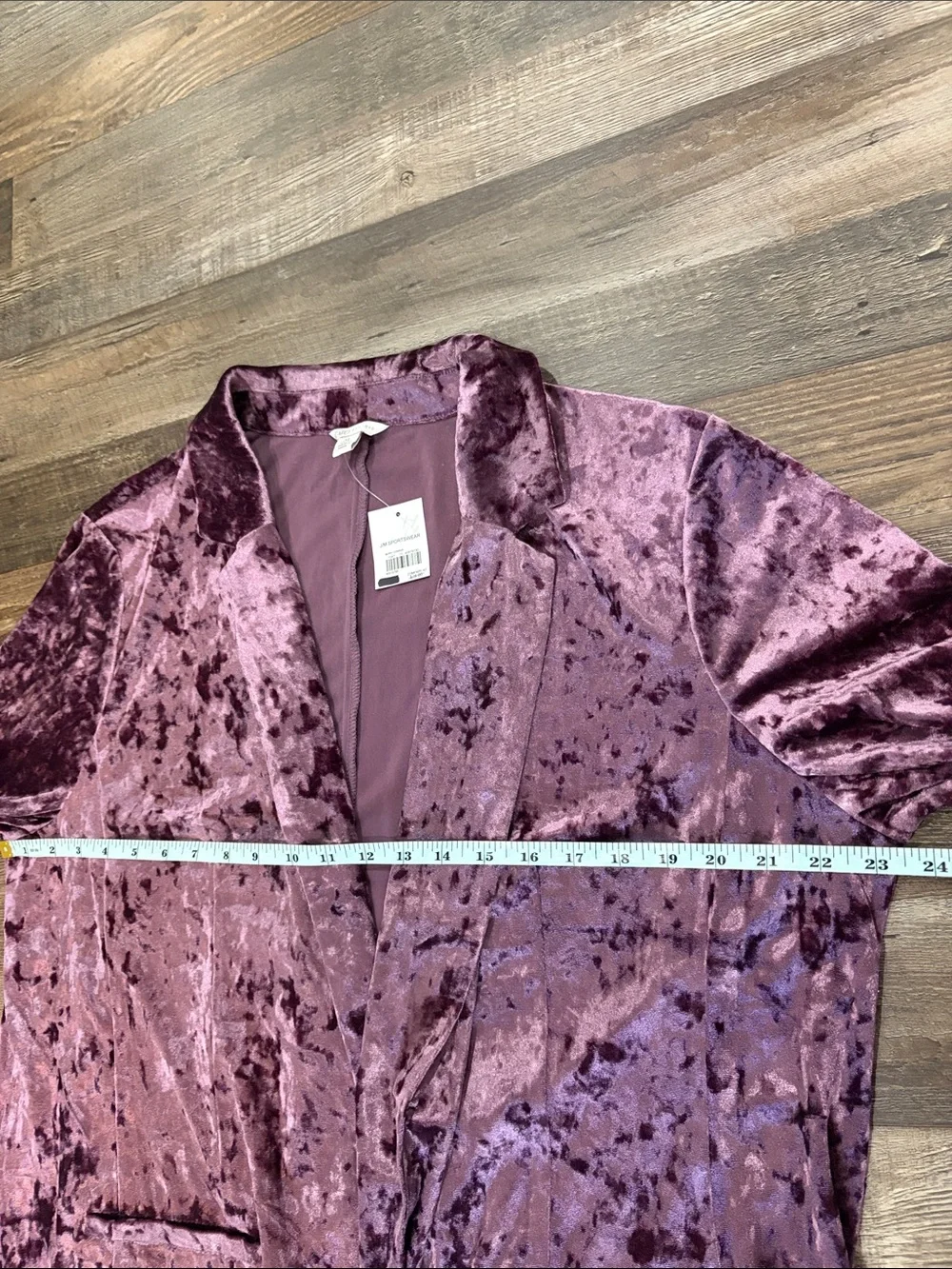 Pink Purple Crushed Velvet Duster Cardigan Jacket XL Romantic Long Line Artsy
